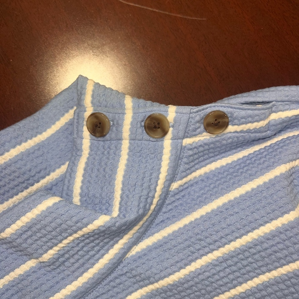 Talbots BUTTON MOCKNECK PULLOVER - MARIN STRIPE - Picture 4 of 5